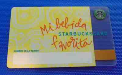 MEGA RARE VHTF STARBUCKS Orig 2009 "MI BEBIDA FAVORITA" Card *EXC* *Pin covered* - Sold on eBay Nov, 6th 2019 for $221.95