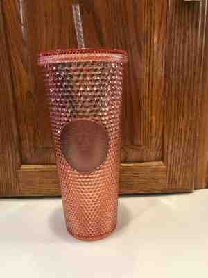 Starbucks Iridescent Rose Gold Pink Studded Hologram Venti Cup Tumbler 2019 New - Sold on eBay Nov, 5th 2019 for $49.99