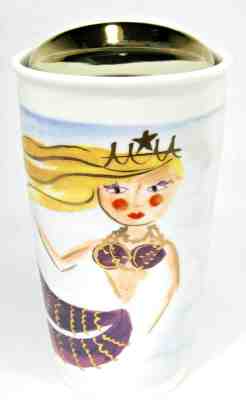 2015 Starbucks Mermaid Siren Ceramic Travel Tumbler/Mug w/Gold Lid_NICE_EUC - Sold on eBay Nov, 5th 2019 for $19.75