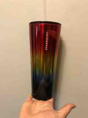 Starbucks Stainless Steel Pride Rainbow Cold Cup Tumbler Venti 24oz Summer 2019 - Sold on eBay Nov, 5th 2019 for $16.99