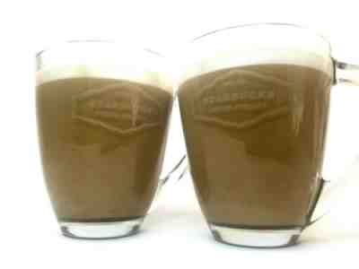 Set Two Starbucks Glass Coffee Cups Clear Tea Mug 16 Oz  - Sold on eBay Nov, 5th 2019 for $20.00