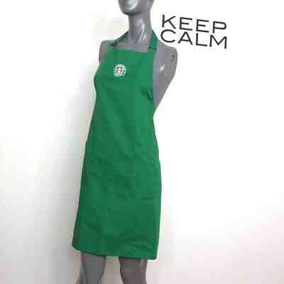 Starbucks Logo Employee Apron Pockets Cotton Blend Long Adjustable Green Solid - Sold on eBay Nov, 5th 2019 for $19.95