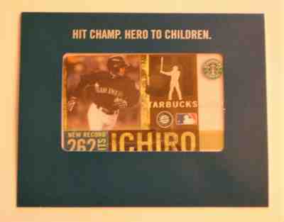 ICHIRO STARBUCKS CARD 2005 262 Hits Record  - Sold on eBay Nov, 5th 2019 for $15.00