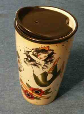 Starbucks Mermaid Siren Tattoo Ceramic Travel Mug Tumbler 12 oz 2015 MINT - Sold on eBay Nov, 5th 2019 for $65.00