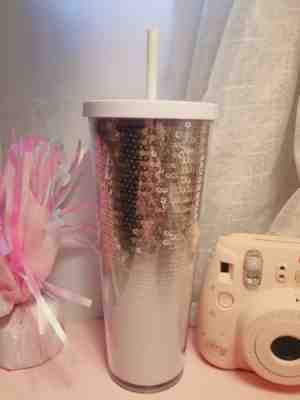 Starbucks 2018 Holiday Exclusive Rose Gold Sequin White Pink Blush Cup - Sold on eBay Nov, 5th 2019 for $19.99