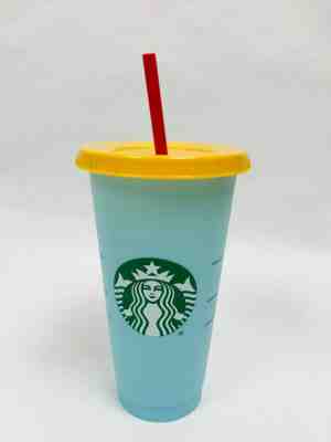 Starbucks Reusable Color Changing Cold Cup Blue Citron Emerald Summer 2019 Venti - Sold on eBay Nov, 5th 2019 for $24.99