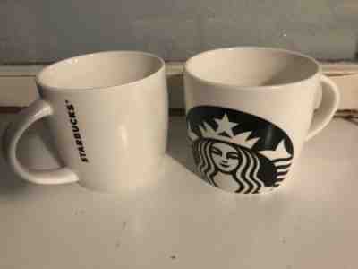 *Pair* Starbucks Coffee Exclusive MUG (NEW) 14oz. "Big Black Siren Logo" - Sold on eBay Nov, 5th 2019 for $15.99