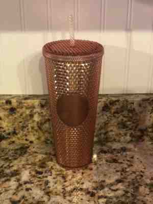 Starbucks Acrylic Iridescent Rose Gold Pink Studded Rainbow Cold Cup Tumbler - Sold on eBay Nov, 5th 2019 for $34.00