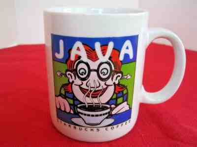 Early Rare Starbucks Coffee Company Java Man Artist Mug Cup Swirl Steam NOS  - Sold on eBay Nov, 5th 2019 for $46.75