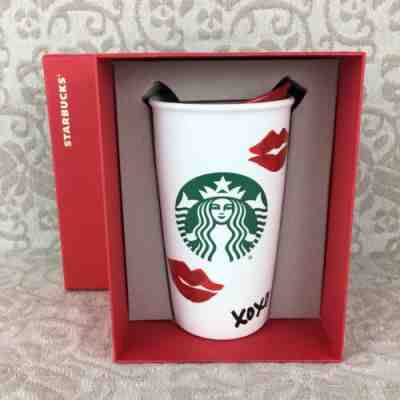 NIB Starbucks Kisses Red Lips Hot Coffee Cup - Sold on eBay Nov, 5th 2019 for $20.00