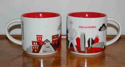 Set of 2 Starbucks Coffee You Are Here (YAH) Oklahoma Mugs, 14 oz., PERFECT!! - Sold on eBay Nov, 4th 2019 for $20.00