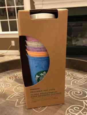 Starbucks Marble Reusable Hot Cups 6 Variety Colors Drink Cup New - Sold on eBay Nov, 4th 2019 for $25.00