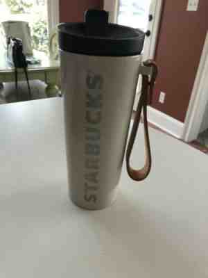 Starbucks Metal Tumbler With Leather Strap NEW - Sold on eBay Nov, 4th 2019 for $17.20