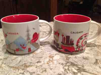 2 Collectable Starbucks “You Are Here” Mugs - Calgary and Canada - Sold on eBay Nov, 4th 2019 for $33.00