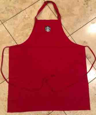 Starbucks Red Apron Christmas Holiday New Logo EUC - Sold on eBay Nov, 4th 2019 for $32.99