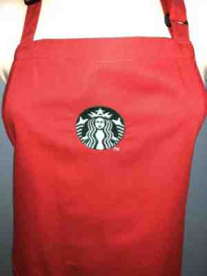 Starbucks Coffee Barista Red Apron Holiday Seasonal Authentic Gently Used - Sold on eBay Nov, 4th 2019 for $31.00