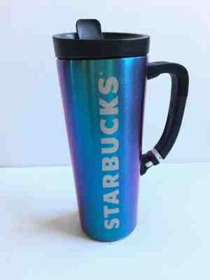 2013 Starbucks Stainless Steel Iridescent Travel Mug Tumbler Buckle Clip Handle - Sold on eBay Nov, 4th 2019 for $20.50