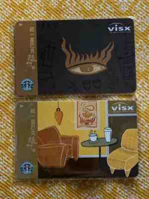 RARE New 2006 Starbucks Taiwan VISX Flaming Eye Gift Cards Set of 2 - Sold on eBay Nov, 4th 2019 for $810.00