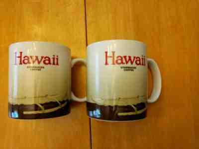 A Lovely pair of Two(2) Starbucks Hawaii 16oz. Coffee Mugs,Collector Series 2009 - Sold on eBay Nov, 4th 2019 for $16.90