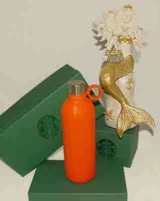 STARBUCKS - Orange - Water Bottle Stainless Steel SILICONE Covering 20 oz *NEW - Sold on eBay Nov, 4th 2019 for $34.99