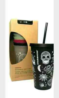NEW Starbucks Halloween skull Tumbler & Reusable Cups. Includes Both! - Sold on eBay Nov, 4th 2019 for $48.00