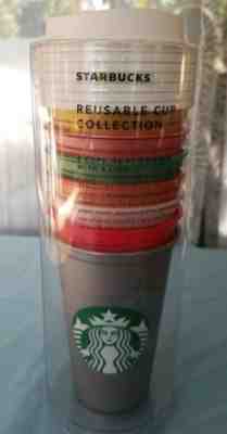 Starbucks 2018 Reusable 16oz Cup Collection With Lids Shimmery Pearl 7 Cups NEW - Sold on eBay Nov, 4th 2019 for $35.00