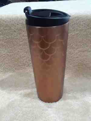 Starbucks 2017 ROSE GOLD COPPER SCALES Travel Tumbler Siren Coffee Cup 16 oz - Sold on eBay Nov, 4th 2019 for $49.95