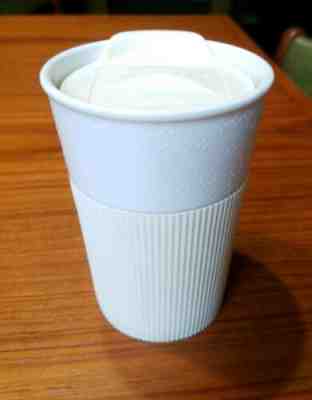 Starbucks Ceramic 8oz Travel Tumbler Rubber Grip Coffee Cup Mug White NWT 2013 - Sold on eBay Nov, 4th 2019 for $24.95