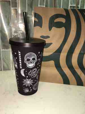 LIMITED EDITION hard-to-find 2019 Starbucks Halloween 16 Oz Skull Tumbler  - Sold on eBay Nov, 4th 2019 for $31.00