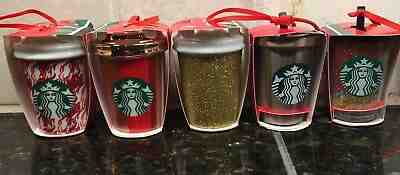 5 Starbucks 2018 Holiday LE TO GO CUP Ornaments Tumbler Mug Cup - Sold on eBay Nov, 4th 2019 for $24.99