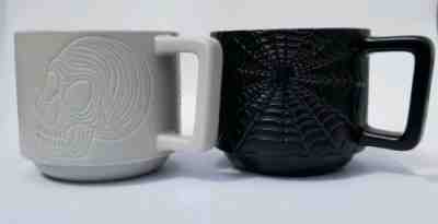????Starbucks 2019 Halloween Ceramic Mug Set of 2 Mugs Spiderweb Black Skull White - Sold on eBay Nov, 3rd 2019 for $32.00