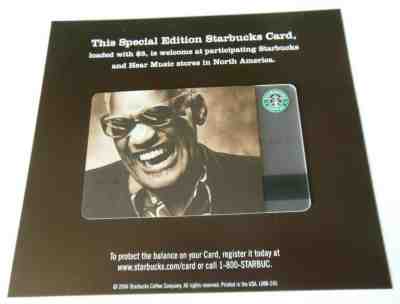 RARE VHTF Starbucks 2004 Orig. L.E. Hear Music RAY CHARLES Card on Orig. Backing - Sold on eBay Nov, 3rd 2019 for $27.99