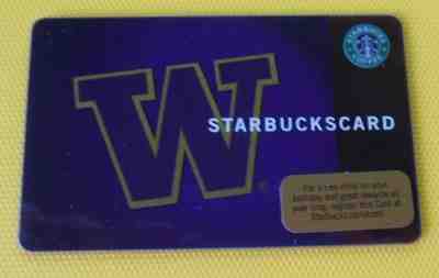 RARE HTF Starbucks 2010 Original UNIVERSITY of WASHINGTON U of W HUSKIES Card - Sold on eBay Nov, 3rd 2019 for $22.99