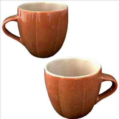 2006 STARBUCKS Coffee Mug Pumpkin Shaped Ribbed Orange Coffee Mug - Sold on eBay Nov, 3rd 2019 for $24.95