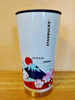 Starbucks Tokyo Japan Sakura Cherry Blossom Tumbler Mt Fuji 16 Oz Thermos - Sold on eBay Nov, 3rd 2019 for $30.00