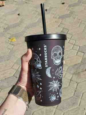 Starbucks Halloween/Fall black red white printed tumbler 2019 rare - Sold on eBay Nov, 3rd 2019 for $31.00