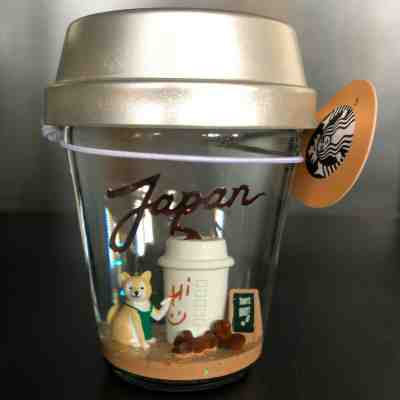 Starbucks Japan HOLIDAY 2018 Country Snow Globe Christmas Cup Dome Dog sakura