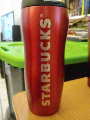 New Starbucks Shaped Red Stainless Steel Tumbler - 12 Oz - Sold on eBay Nov, 3rd 2019 for $20.99