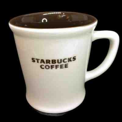 2009 Starbucks White Coffee Mug Brown Lettering 16 oz Oversized New Bone China - Sold on eBay Nov, 3rd 2019 for $18.75