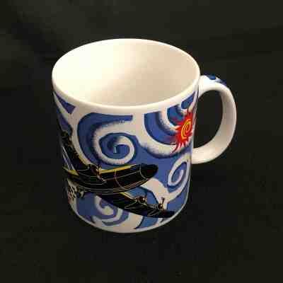 Starbucks Barista 20 oz mug cup Airplane Coffee Bean Bomber 2001 - Sold on eBay Nov, 3rd 2019 for $19.95