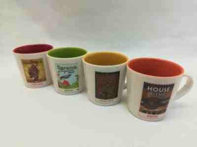 STARBUCKS 2006 Set of 4 Demitasse 3 oz Flavor Stamps Espresso Coffee Cups - Sold on eBay Nov, 3rd 2019 for $30.00