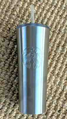 NEW 2019 Starbucks Silver Stainless Steel Venti Siren Tumbler Cold Cup 24 Oz.  - Sold on eBay Nov, 3rd 2019 for $32.99