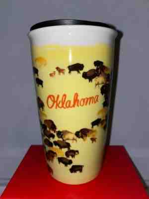 Starbucks Oklahoma Yellow Buffalo Ceramic Traveler 12oz Tumbler Mug - Sold on eBay Nov, 3rd 2019 for $39.72