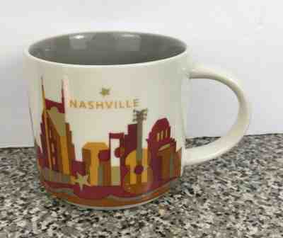 STARBUCKS NASHVILLE You Are Here 2012 Coffee Cup 14oz Mug City Guitar Rooster  - Sold on eBay Nov, 3rd 2019 for $17.95
