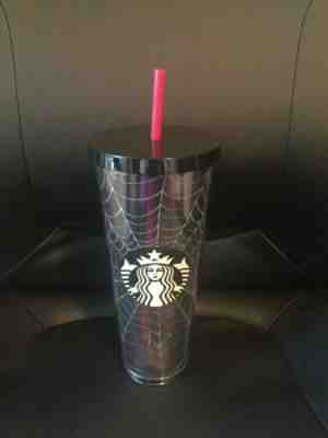 Starbucks Fall Halloween 2019 Silver Glitter Spiderweb Tumbler Limited Edition - Sold on eBay Nov, 3rd 2019 for $31.99