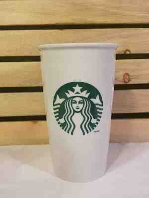 Starbucks 2011 Tall Ceramic White Travel Mug With Lid 12oz  - Sold on eBay Nov, 3rd 2019 for $17.99