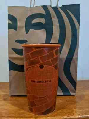 Starbucks Philadelphia PA Ceramic Double Wall Traveler Tumbler 12 oz New - Sold on eBay Nov, 3rd 2019 for $29.99