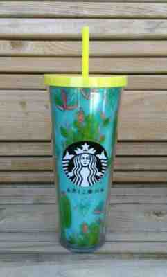 STARBUCKS ARIZONA Green Cactus Print COLD CUP Acrylic Tumbler Venti 24oz *NEW* - Sold on eBay Nov, 3rd 2019 for $32.95