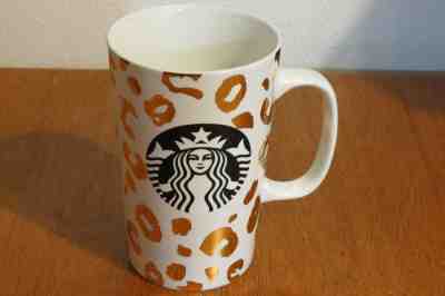 STARBUCKS 2015 Dot Collection Animal LEOPARD Cheetah GOLD spots Tall Coffee Mug - Sold on eBay Nov, 3rd 2019 for $27.95