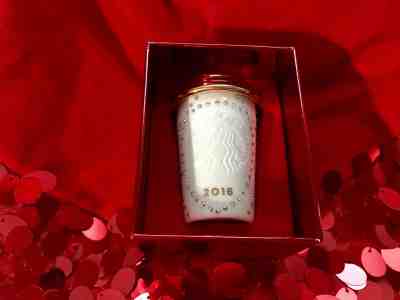 STARBUCKS 2016 Swarovski Crystal CHRISTMAS Cup Ornament  NEW W/ Gift Box - Sold on eBay Nov, 2nd 2019 for $24.99